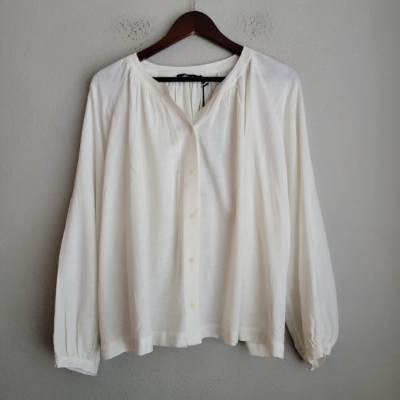 Jenni Kayne Long-Sleeve Willow Blouse in Ivory size XL NWT - Picture 5 of 11